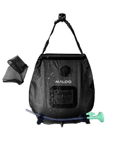 Malo'o 5 gallon/20L Portable Solar Shower Bag, Solar Heating Camping Shower Bag with Removable Hose and On-Off Switchable Shower Head for Camping Gear, Surfing, Beach, Swimming, Outdoor Travel, hiking