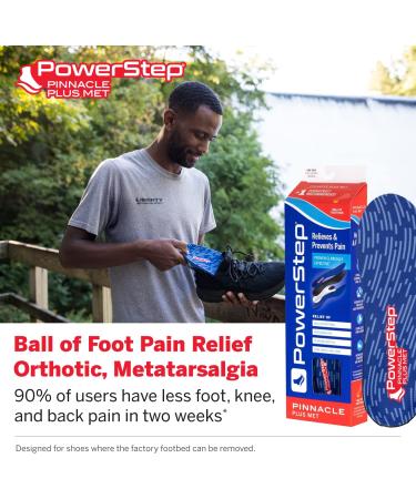 Powerstep Pinnacle Plus Insoles with Metatarsal Cushions - Premium Shoe Inserts for Men & Women Size 11-11.5 - Boost Comfort & Support - Buy Online on GoSupps.com