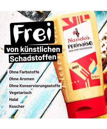 Nando's PERinaise Piquante - Mayonnaise pic e PERi-PERi Hot - Lot de 3 x 265g - Buy Online on GoSupps.com