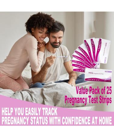 25 Sensitive HCG Pregnancy Test Strips - Accurate Home Testing for Early Pregnancy with Over 99% Accuracy - Buy Online on GoSupps.com