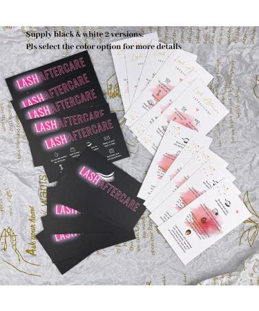 Lash Extension Aftercare Instructions Cards 100 Pack - Double Sided Pink & Black 3.5x2 (Pack of 100) - Buy Online on GoSupps.com
