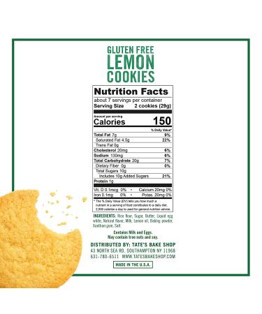Tate's Bake Shop Gluten Free Lemon Cookies - 4 Bags | Delicious Gluten Free Snack - Buy Online on GoSupps.com