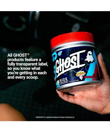 GHOST Size V3 Muscle Builder Dietary Supplement - Warheads Sour Watermelon 30 Servings Support Muscle Growth & Strength Building for Men & Women - Creatine & Betaine - Free of Sugar & Gluten V3 Warheads Sour Watermelon - Buy Online on GoSupps.com