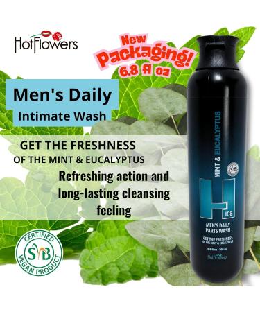 HOT FLOWERS Mint and Eucalyptus Men s Daily Intimate Wash for Essentials Body Health 4.4 oz. each (1) - Buy Online on GoSupps.com