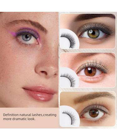 NICENEEDED 3 Pairs Self-Adhensive False Eye Lashes Fluffy Full Eye Faux Eye Lash Extensions 3 Styles Reusable No Glue Self Sticking Curly Artificial Lashes for Women and Girls - Buy Online on GoSupps.com