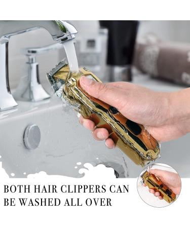 Hatteker Hair Clipper & Trimmer Set for Men - Cordless IPX7 Waterproof Barber Kit with T-Blade Trimmer - Professional Rechargeable Hair Cutting and Beard Grooming Tool in Gold - Buy Online on GoSupps.com