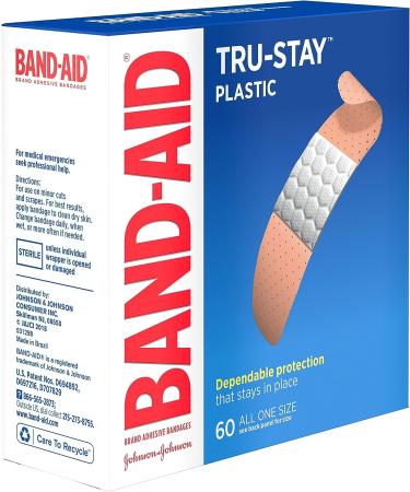 Band-Aid Tru-Stay Plastic Strips Bandages - 60 ct - All One Size - Buy Online on GoSupps.com