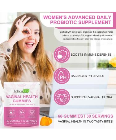 Vaginal Probiotics for Women PH Balance Gummies Probiotics for Women Vaginigal Health Support Healthy Odor Yeast Balance & Flora Vaginal Health Supplement 60 Count (Pack of 1) - Buy Online on GoSupps.com