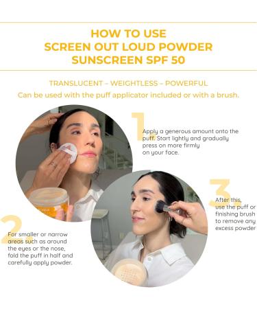 Alyria Screen Out Loud Mineral Face Sunscreen Powder with SPF 50-20g | Zinc Oxide Sunscreen Powder - Shade 440 | Mineral Sunscreen Face Powder - Buy Online on GoSupps.com