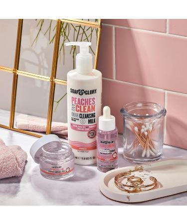 Soap and Glory Peaches & Clean Deep Cleansing Milk - 4-in-1 Makeup Remover with Peach Extract - Hydrating Facial Cleanser (350ml) - Buy Online on GoSupps.com