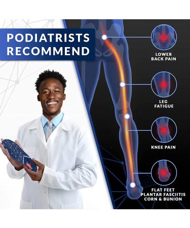 Orthotic Work Insoles | Anti-Fatigue Medium Arch Support | Plantar Fasciitis Relief | Blue Men 11-12.5/Women | Standing All Day Comfort - Buy Online on GoSupps.com