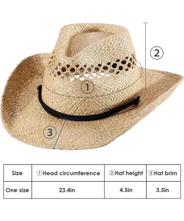 Mix Brown Western Cowgirl Raffia Sun Hat - Shapeable Wide Brim for Summer Beach Outback Style - Buy Online on GoSupps.com