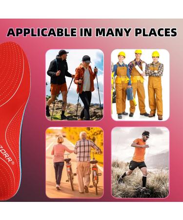 Orthotic Insoles Arch Support Full Length Inserts for Flat Feet & Plantar Fasciitis - UK-12-30.5CM (Red) - Buy Online on GoSupps.com