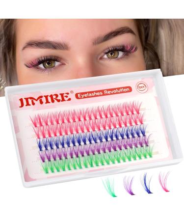 JIMIRE CL03 Colored Lash Clusters Individual Eyelashes - 100Pcs 14mm 3D Effect Pink Lashes for DIY Eyelash Extensions - CC Curl Wispy, Natural Look, Reusable Pack - 4 Colors - Buy Online on GoSupps.com