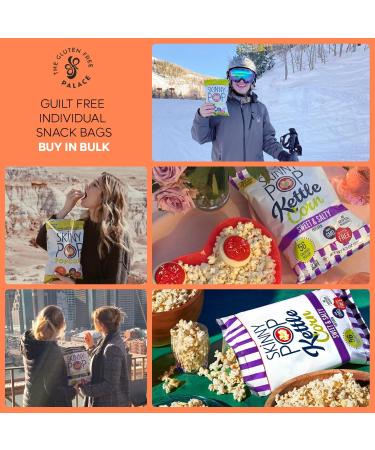 SkinnyPop Popcorn Variety Pack Pack of 18 Snack Packs In 3 Popcorn Flavoring Sweet and Salty Kettle Original and White Cheddar Cheese Low Calories Snack For Everyone .5/.8 oz Snack Bags Anytime Healthy Snack - Buy Online on GoSupps.com