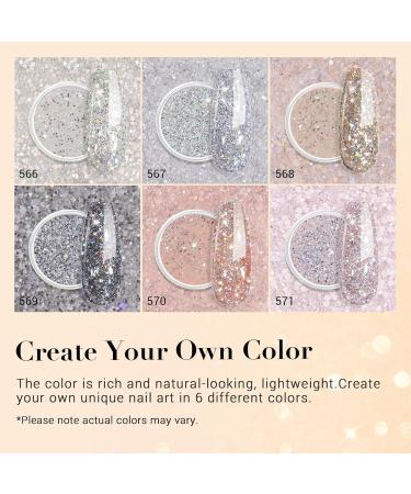 AZUREBEAUTY Dip Powder Nail Set - 6 Colors Glittery Chrome Dipping Powder Kit for Perfect Manicure - No Nail Lamp Needed - Buy Online on GoSupps.com