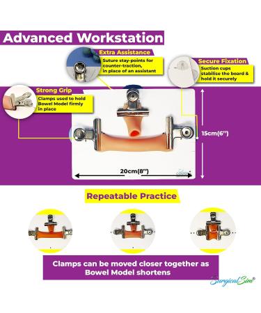 SurgicalSim Bowel Anastomosis Suture Practice Kit - End-to-Side Techniques for Students | Includes 0.8 Diameter Models & Tool Kit - Buy Online on GoSupps.com