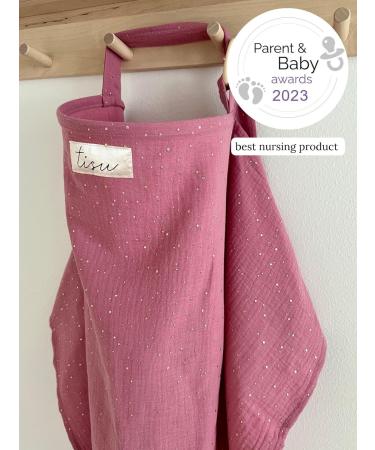 Nursing Cover for Baby Breastfeeding & Pumping | Multi-Use Car Seat Stroller Cover | Organic Muslin Cotton | TISU Mauve Pink - Buy Online on GoSupps.com