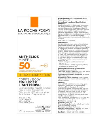 La Roche-Posay Body Sunscreen Anthelios Sunscreen Broad Spectrum UVA & UVB Sun Protection Fragrance-Free Non-Comedogenic Non Greasy Hypoallergenic Travel Sunscreen Dermatologist Recommended MINERAL SUNSCREEN SPF 50 - Buy Online on GoSupps.com
