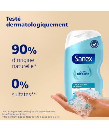  Sanex SANEX - Derma Therapy - Anti-acne shower gel that reduces sebum production - For combination to oily skin - Amino acid and niacinamide complex - Preserves the skin barrier - 425ml - Buy Online on GoSupps.com