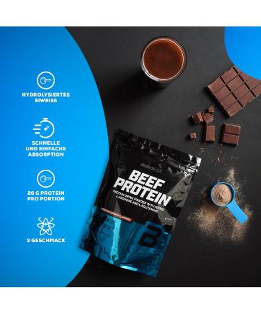 Buy BiotechUSA Beef Protein 500g - 87% Hydrolyzed Peptide Lactose & Gluten-Free Low-Fat Sugar-Free Paleo Friendly - Chocolate Coconut Flavor - Buy Online on GoSupps.com