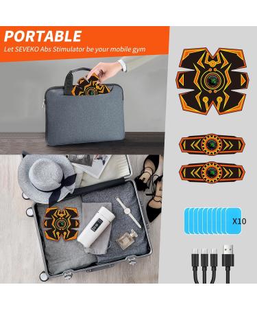 Buy EMS Abdominal Muscle Trainer - Fast & Effective Full Body Workout | 6 Modes 15 Intensities 10 Replacement Pads | International Shipping Available - Buy Online on GoSupps.com