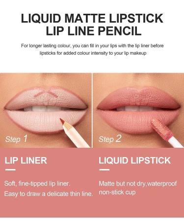 Easilydays Lip Liner and Liquid Matte Lipstick Set - 12 Colors, Longwear Lip Pencil for Velvety Red Lips, Waterproof & Long Lasting Nude Lipgloss & Lip Liner Kit - Buy Online on GoSupps.com