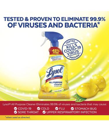 Lysol Lemon Breeze Scent All-Purpose Cleaner 32oz - Sanitizing Disinfectant Spray for Cleaning and Deodorizing - Buy Online on GoSupps.com