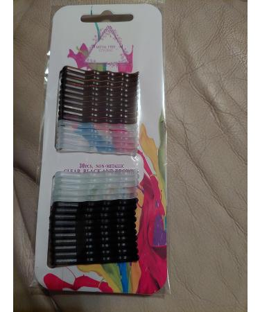 Metal-Free Bobby Pins Set in Black, Brown, and Clear - Pack of 3 - Buy Online on GoSupps.com