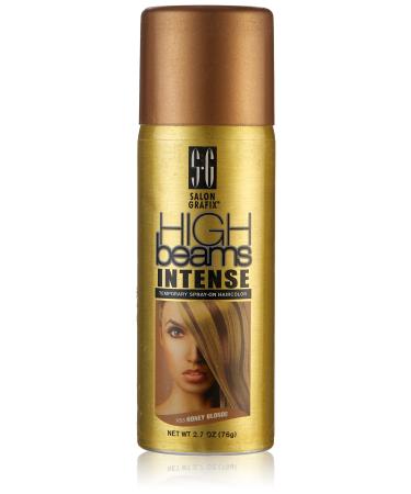 High Beams Intense Spray-On Hair Color  Honey Blonde - 2.7 Oz - Add Temporary Color Highlight to Your Hair Instantly - Great for Streaking  Tipping or Frosting - Washes out Easily Honey Blonde 2.7 Ounce (Pack of 1)
