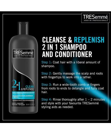 TRESemme Cleanse & Replenish 2-in-1 Shampoo & Conditioner - 28 oz | International Shipping Available - Buy Online on GoSupps.com