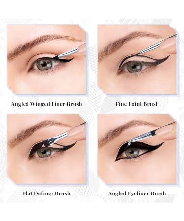 4 Pieces Eyeliner Brush Kit Fine Flat Eyebrow Brush Thin Bristle Angled Eyeliner Brush Tight Liner Brush Bent Eyeliner Makeup Brush for Applying Gel Cream Liquid Eye Liner - Buy Online on GoSupps.com