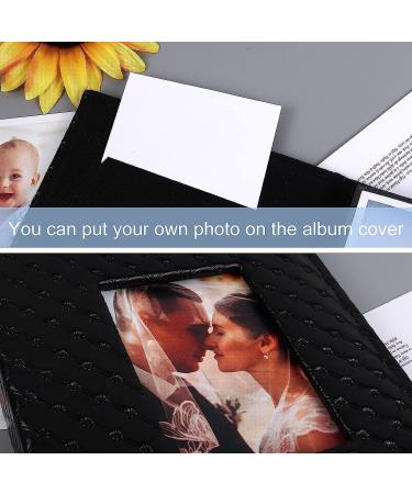 RECUTMS 4x6 Photo Album | Holds 200 Photos | Button Grainy Leather | Small Commemorative Photo Book | Valentine's Day Gift | Wedding, Birthday | Black 200 Pocket Album - Buy Online on GoSupps.com