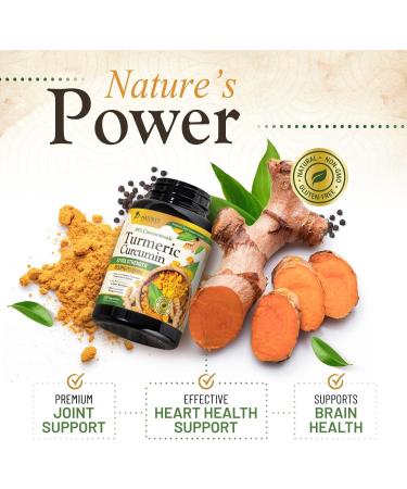 Turmeric Curcumin Supplement 1500mg - Organic Tumeric & BioPerine Black Pepper for Best Absorption with 95% Curcuminoids Nature's Joint & Immune Support Non-GMO Bottled in USA - 120 Capsules 120 Count (Pack of 1) - Buy Online on GoSupps.com
