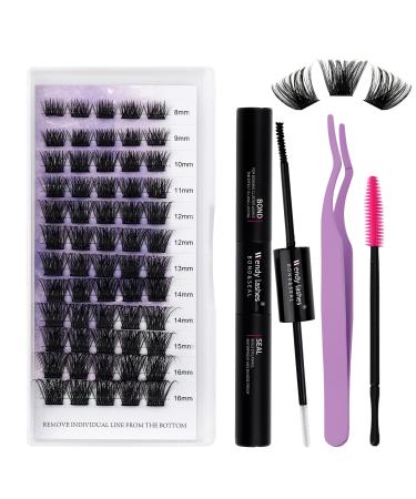 Lashes Extension Cluster Lash Extensions Set Cluster Wimpern DIY LASH Extension Set eyelashes lash cluster set cluster lashes bond and Seal (C3-D CURL) kit (8-16) mm C9-D CURL - Buy Online on GoSupps.com