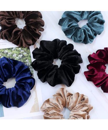 IVARYSS Extra Large Velvet Scrunchies for Thick Hair - 6 inch Big Elastic Bands, 4 Pack Neutral V-Neutral - Buy Online on GoSupps.com