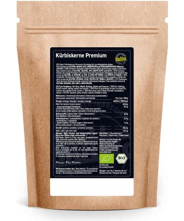 Organic Dark Green Pumpkin Seeds 500g - Without separators - Without fillers - Filled and Tested in Germany (DE- KO-005) - Buy Online on GoSupps.com