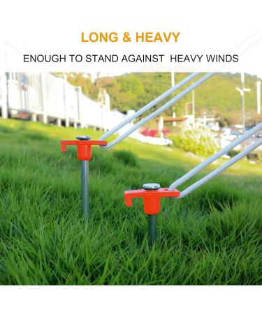 Galvanized Steel Heavy Duty Tent Stakes - 8pc-Pack - Orange - Buy Online on GoSupps.com