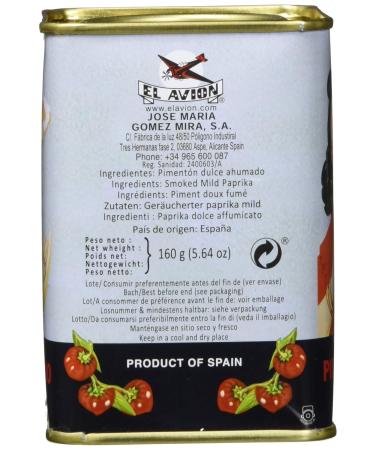 El Avion Smoked Sweet Paprika - Authentic Spanish Paprika Powder (160g) in Decorative Tin - Perfect for Gourmet Cooking - Buy Online on GoSupps.com