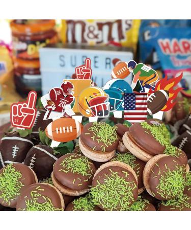 73Pcs Super Football bowl Cake Cupcake Toppers Themed Decorations for Birthday Party Football Sport Party Supplies - Buy Online on GoSupps.com