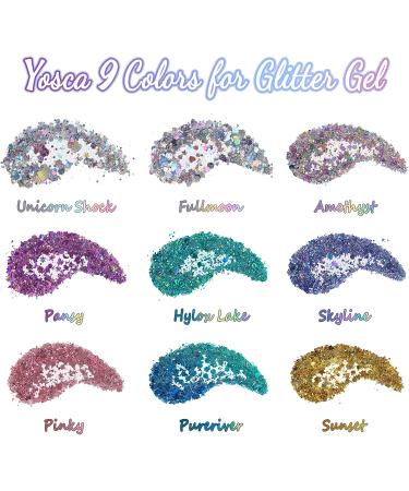 Yosca Holographic Body Glitter Gel 120g - Mermaid Sequins Chunky Glitter for Women, Hair, Festival & Carnival Makeup - Fullmoon - Buy Online on GoSupps.com