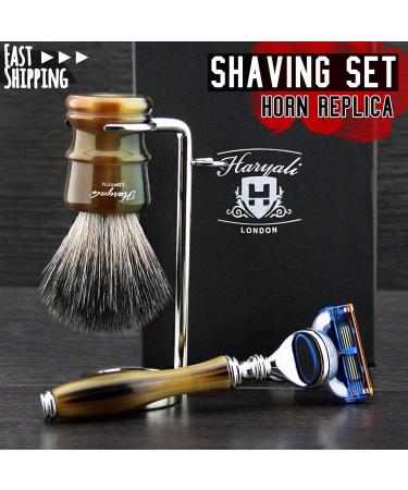 Black Roof Hair Shaving Brush for Men Wooden Handle Water-Absorbing Bristles for Perfect Foam | Best Shaving Brush - Buy Online on GoSupps.com