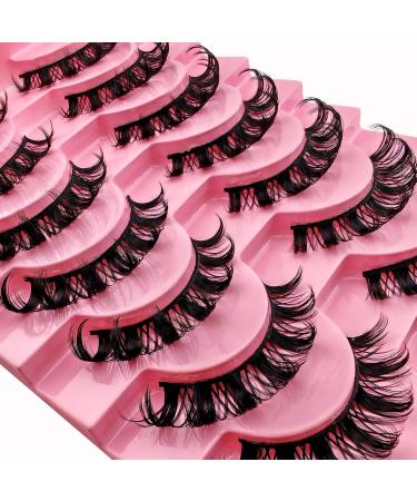 10 Pairs 3D Artificial Eyelashes - Russian Style Natural Curly Cat Eye Lashes (D-Curl Wispy Volume) - S011 - Buy Online on GoSupps.com