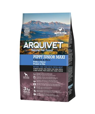 ARQUIVET Puppy Junior Maxi - Croquettes for large breed puppies - Chicken and rice - 3 kg - dog food - food