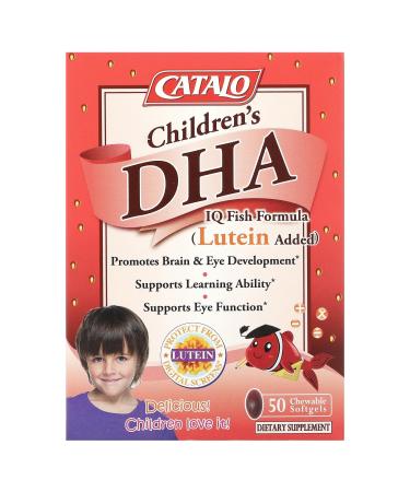 CATALO Children's DHA IQ Fish Formula Lutein Added Strawberry 50 Chewable Softgels