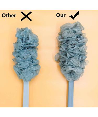 Long Handle Back Scrubber for Shower | Soft Nylon Mesh Exfoliating Brush | Bath Body Washer for Men, Women & Elderly - Buy Online on GoSupps.com