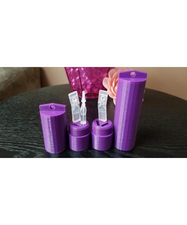 Travel Eye Drop Vials Holders - Pack of 2 - Short & Tall Sizes - Screw-On Lid - Znet3D (Purple) for International Shipping - Buy Online on GoSupps.com
