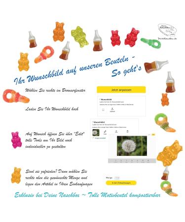 Your Naschbox | Custom Snack Bag | Compostable | Size L | 800g Sugar-Free Fruity Fruit Rubber Hearts - Eco-Friendly Treats - Buy Online on GoSupps.com