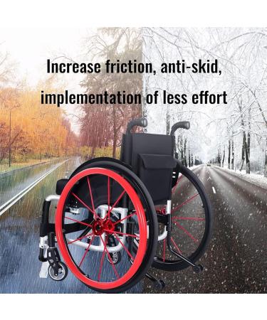 1 Pair Wheelchair Cover 22/24inch Adults Silicone Wheelchair Push Rim Covers Improve Grip and Traction Non-Slip Rear Wheel Grips Cover for Stop Screeching Sound Wheelchair(Dark Green 24in) 24in Dark Green - Buy Online on GoSupps.com