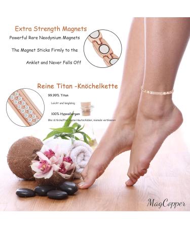 Stainless Steel Magnetic Anklet 24cm for Arthritis Pain Relief - Health Gift with Magnets (Rose 2) - International Shipping Available - Buy Online on GoSupps.com
